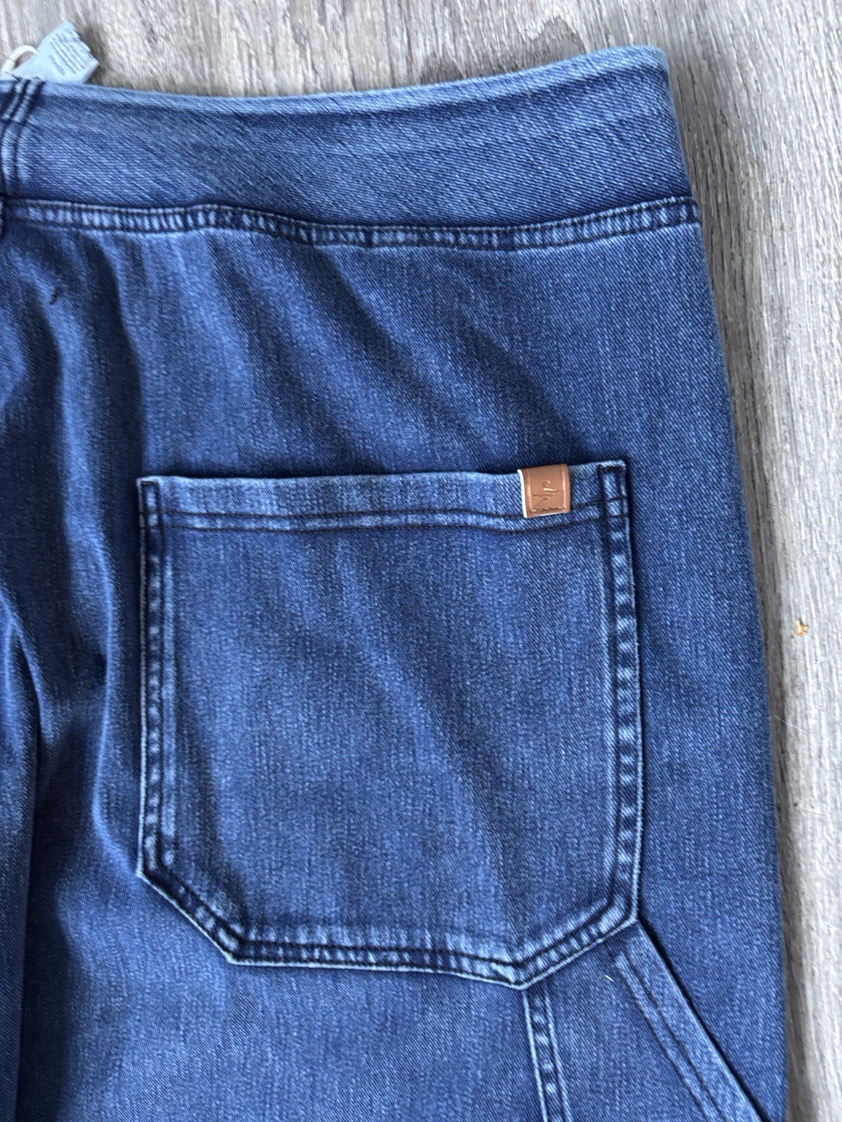 NWT HALARA Blue Women’s Cargo Pull On Flex Straight Denim Jean Pants 3X Stretch