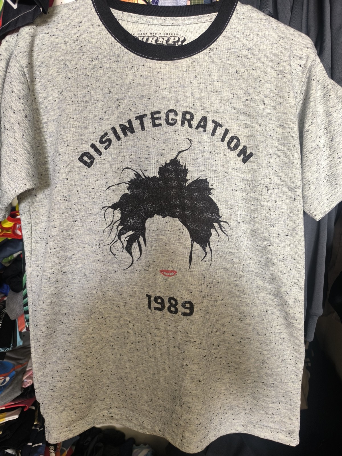 The cure disintegration Robert Smith head goth marbled modern band tee shirt