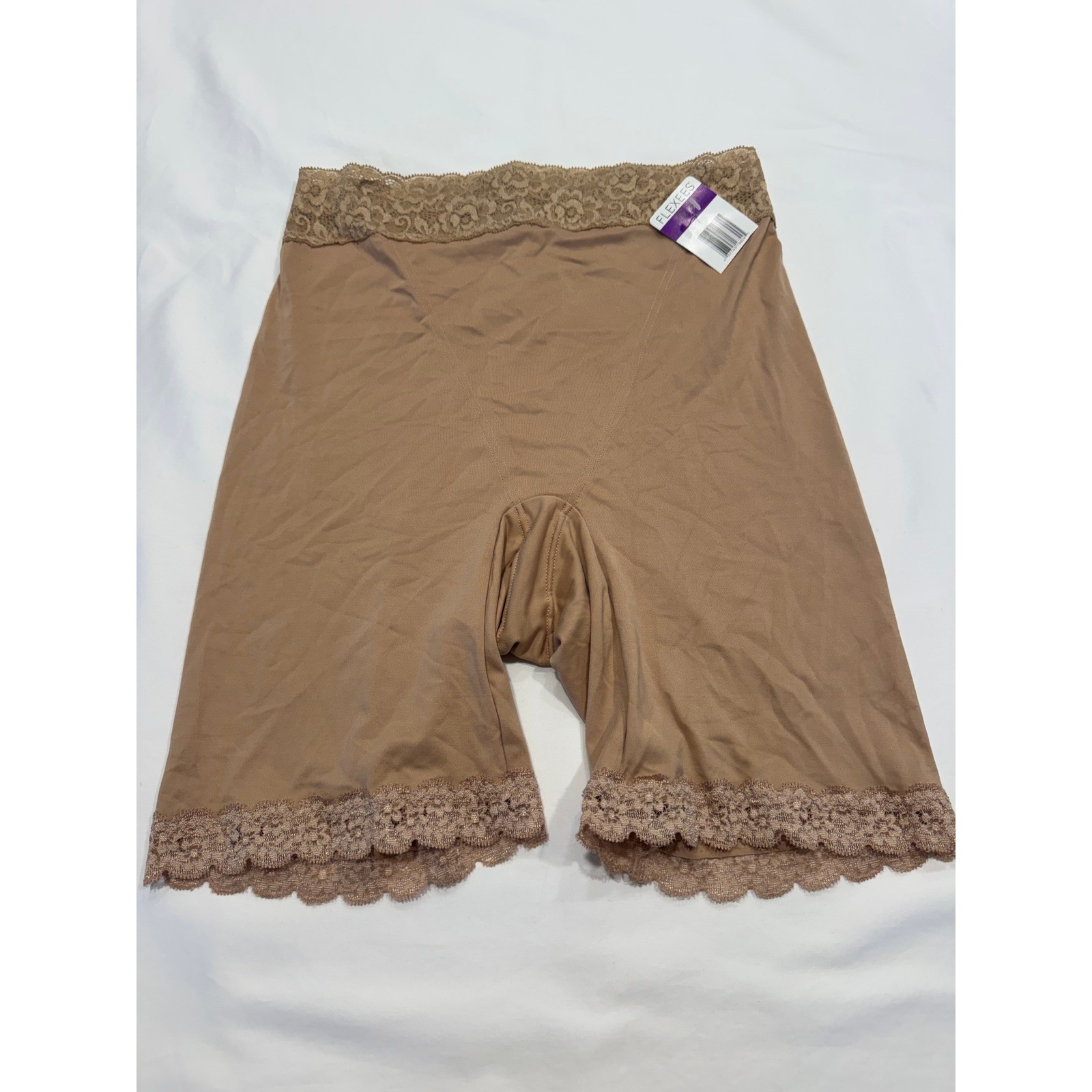 Flexees Maidenform Shapewear Thigh Slimmer Lace Trim Sz 2XL Tan NWT 405 291