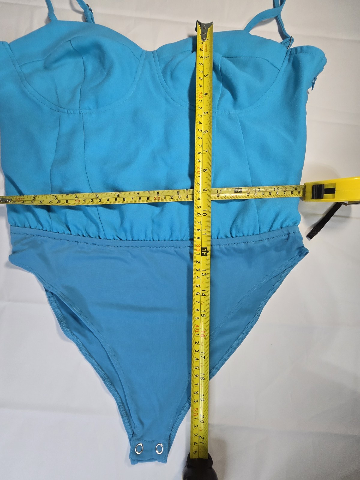 Forever 21 Women’s Bright Turquoise Bustier Cami Bodysuit Size Large NWT