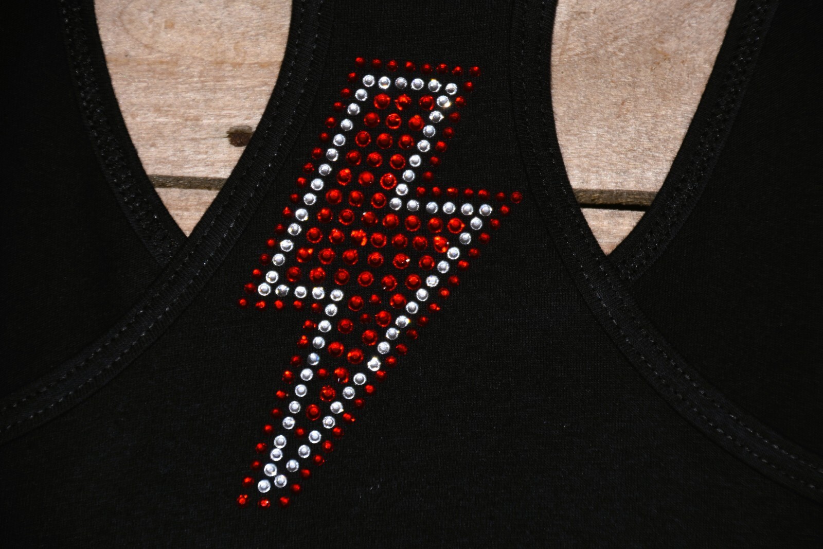 ACDC rhinestone bling racer back tank top XS, S, M, L, XL, 2X AC/DC clear