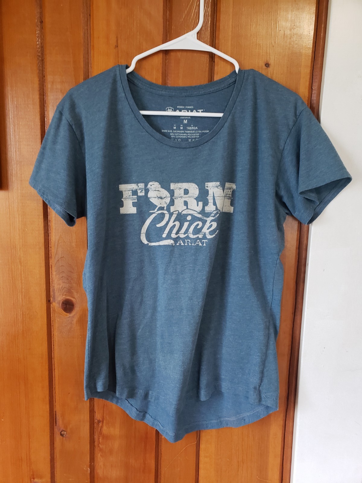 Ariat Women’s Farm Life Farm Chick T-Shirt Size Medium Color Steel Blue Heather