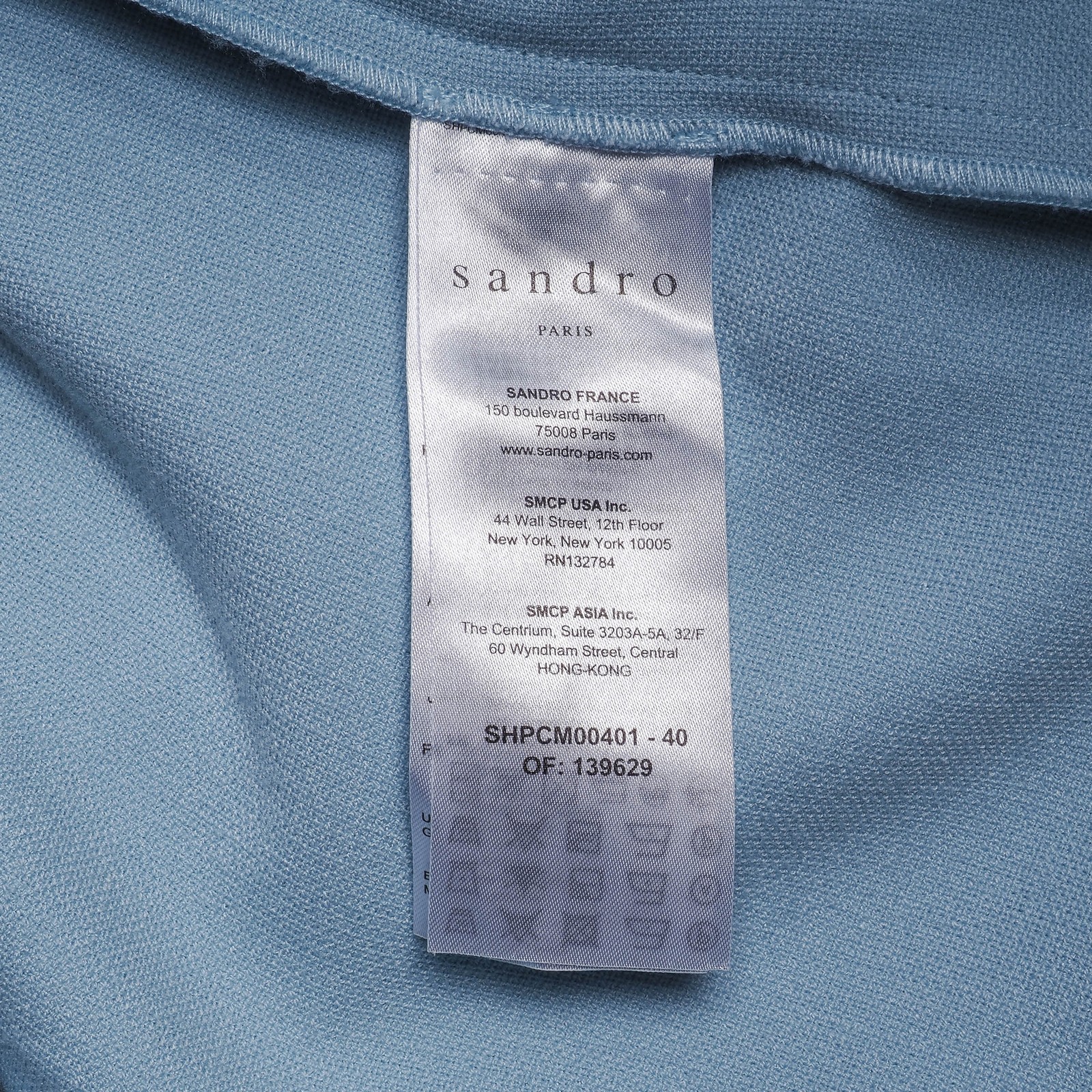 Sandro shirt blue size S men’s knitted shirt short sleeve spread collar shpcm00401