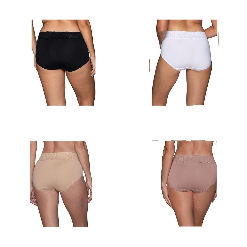 5 Pc Vanity Fair 13276 Effortless Buttery Soft Fabric & Lace Brief 6~7~8~9~10