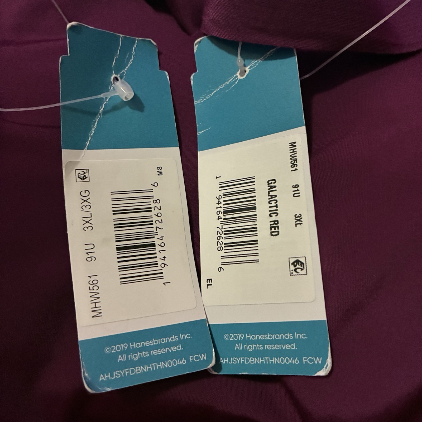 Hanes Signature Comfort SmoothTec Bra 3XL Galatic Red Soft Comfort Set of Two