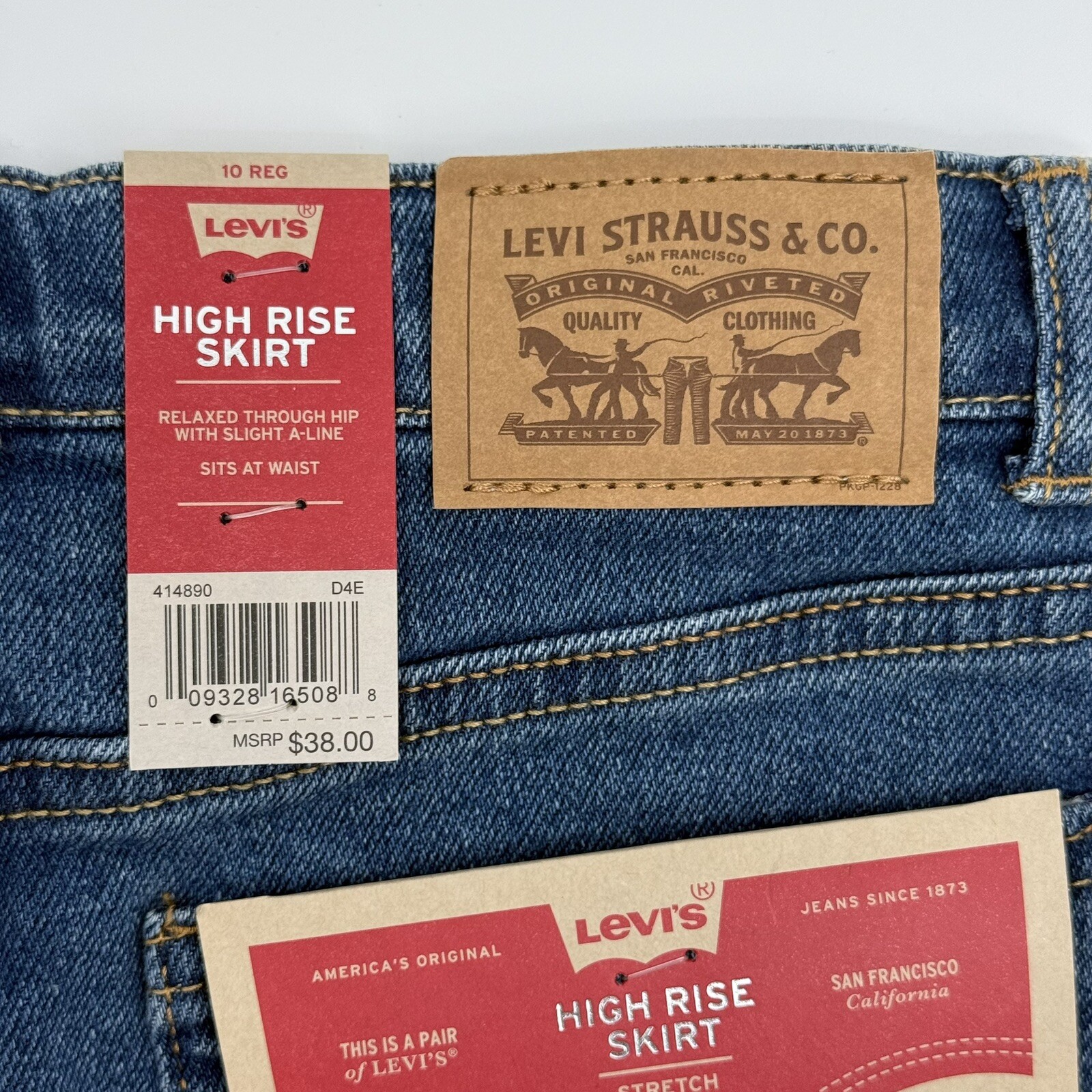 Levi’s Girls Size 10 High Rise Denim Skirt Coastal Cowgirl Festival Classic NEW