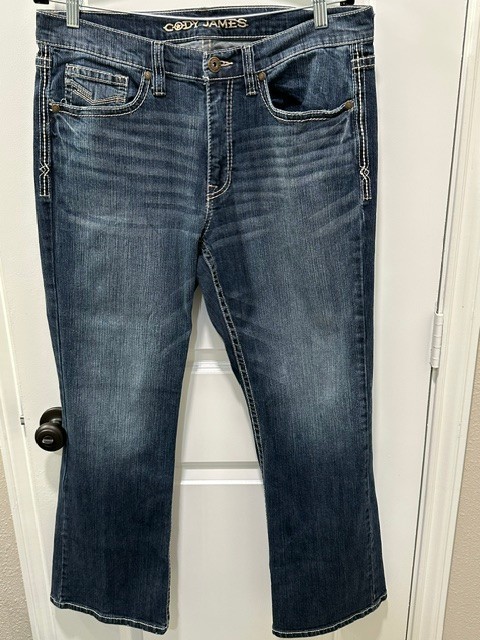 Cody James Bootcut Jeans Mens 34×30 Dark Wash Thick Stitch Western Cowboy