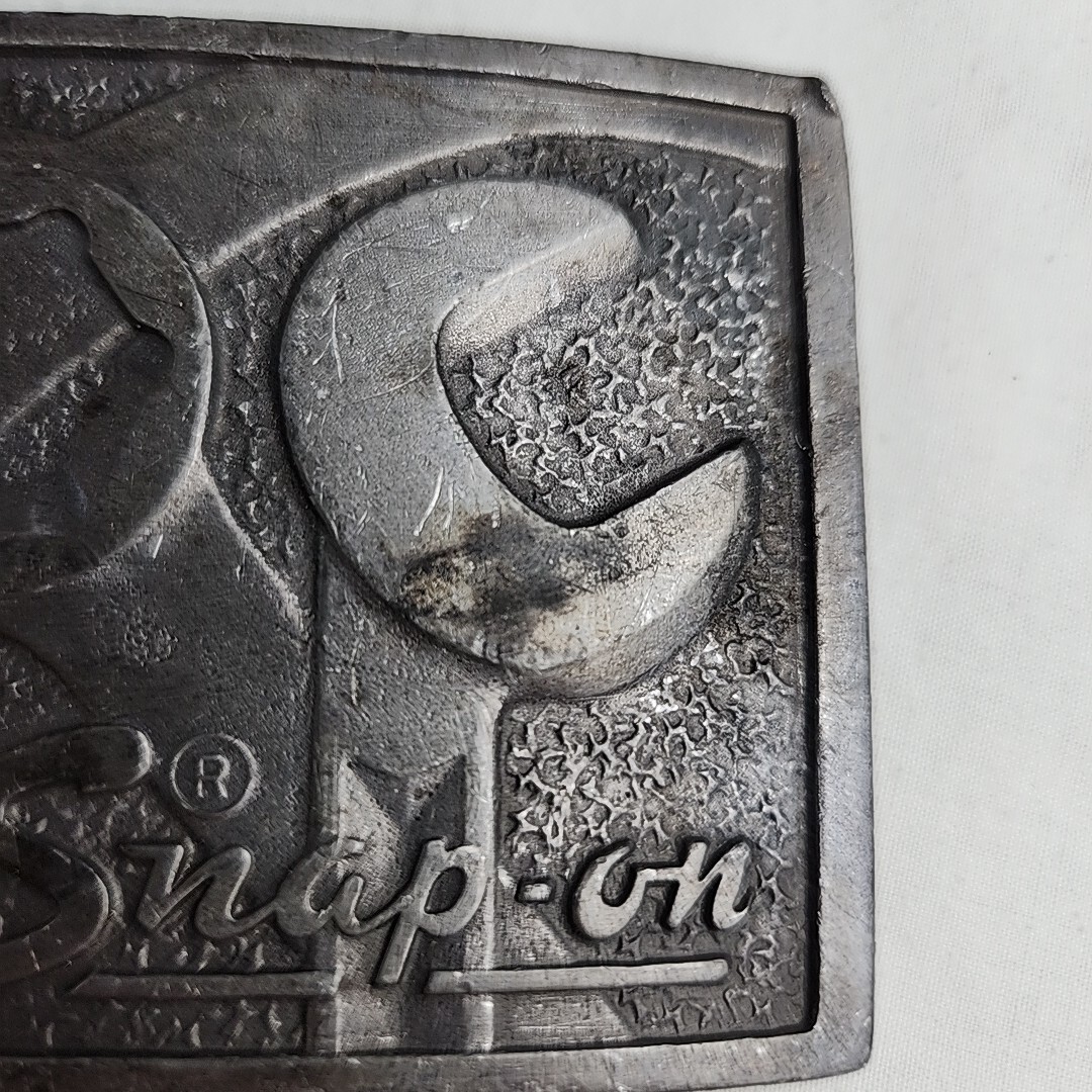 Vintage Snap On Tools Belt Buckle Rectangle 3.5in By 2.25in Made USA Wrenches