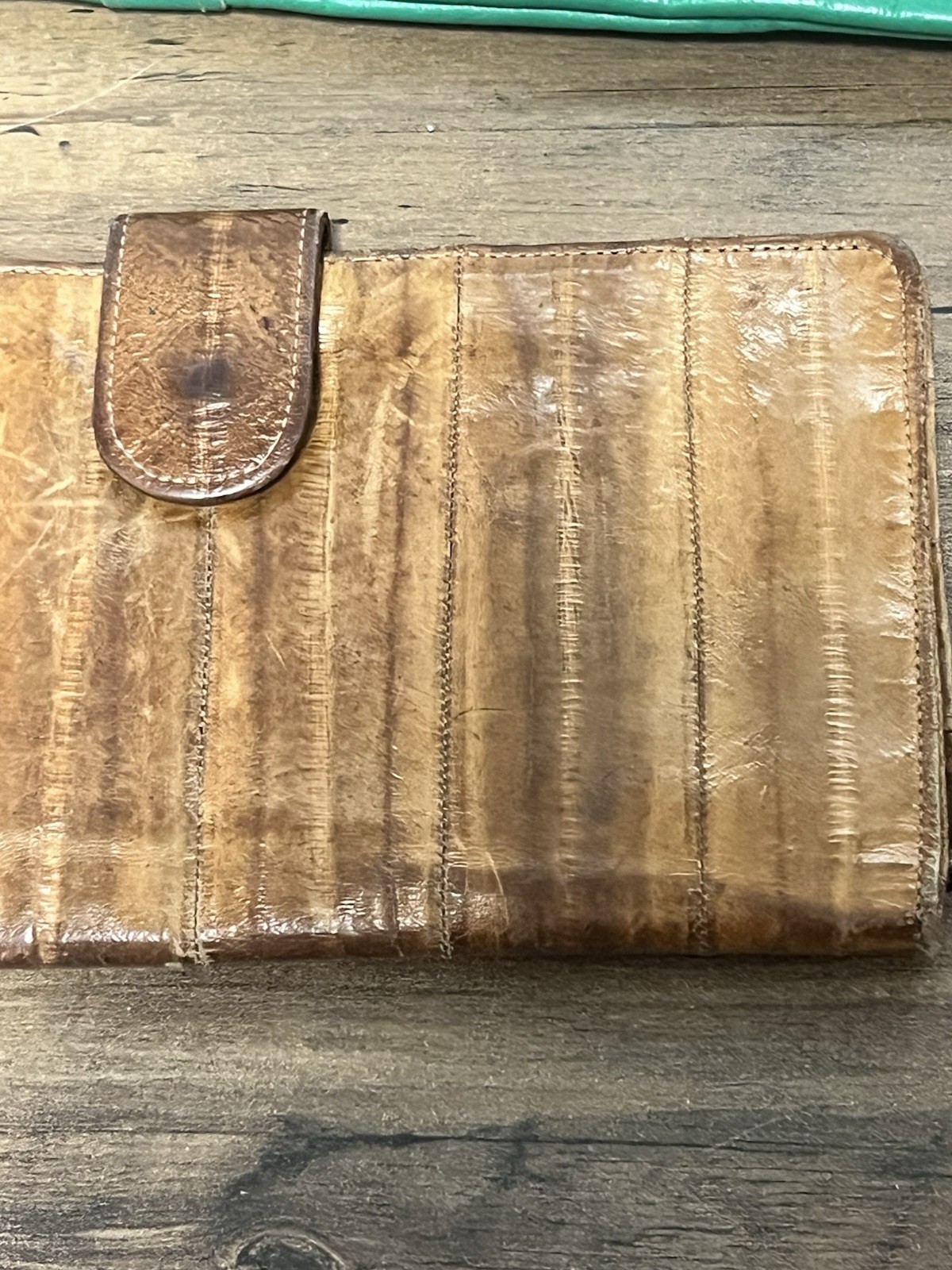 Pair of Vintage Leather Handmade Handbag & Eel Leather Wallet