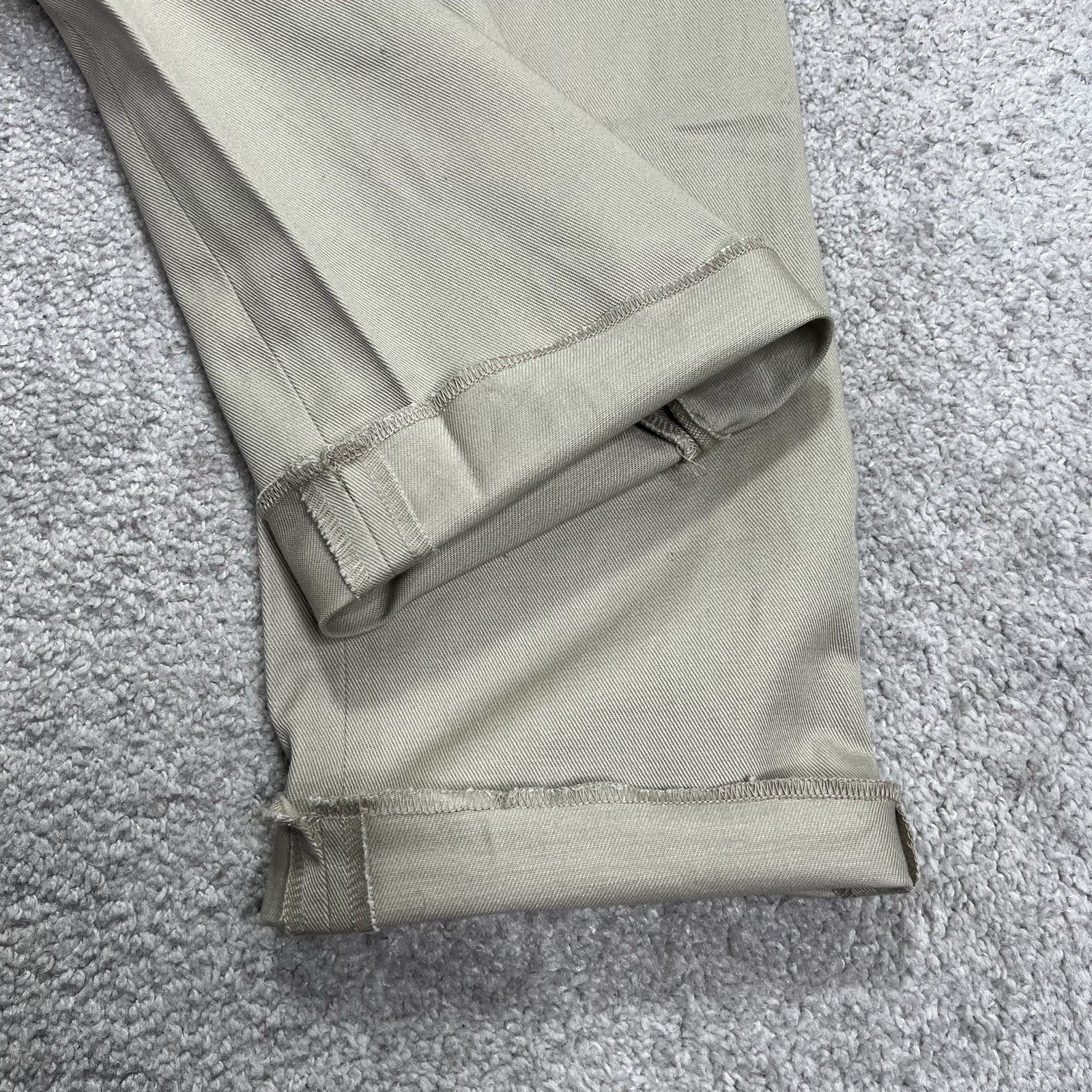 Jack Donnelly M3 Twill Khaki Chino Pants Mens 32 Made In USA Unhemmed 39” NWOT