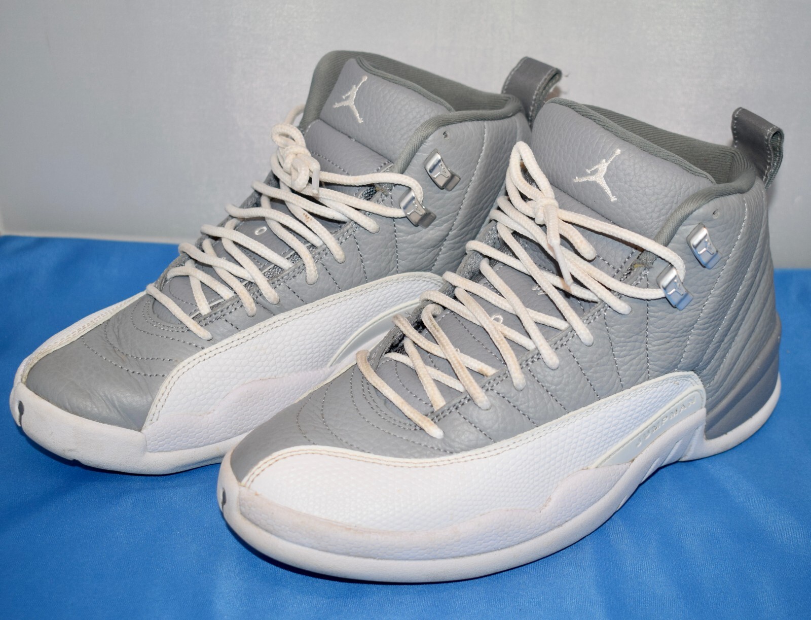 Nike Air Jordan 12 Stealth Size 8 White Grey Black OG High Shoe СТ8013-015 ~F3#4