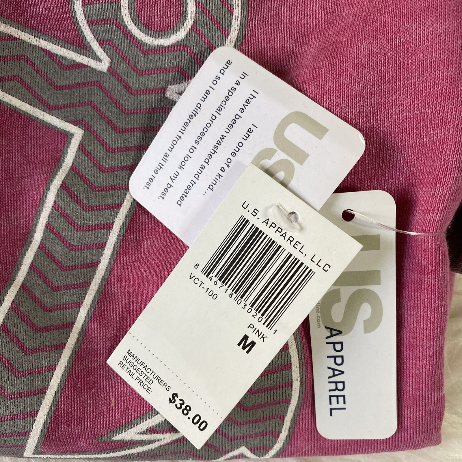 U.S. Apparel NWT Aruba Anchor Pink & Gray Soft Sweater Medium ⚓️