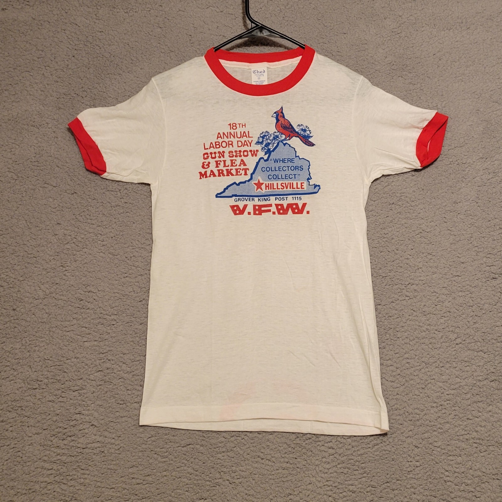 VTG Shirt Medium USA 18th Labor Day Gun Show Flea Market Hillsville Distressed