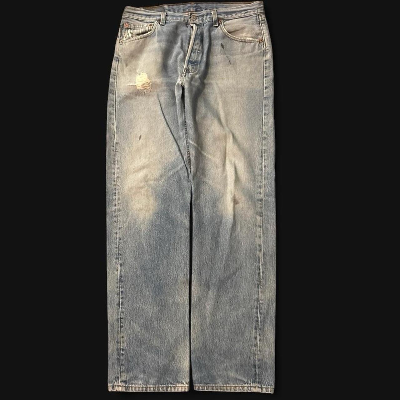 Levi’s 501xx Jeans 35×34 Vintage Made in USA Button Fly Light Wash Straight Leg
