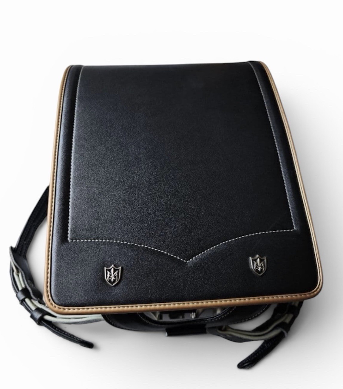 Randoseru Manyu Kaban Leather Black&Gold : School Bag Japan Adult or Kids