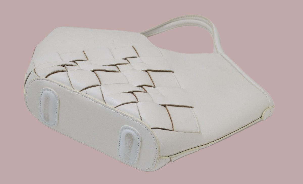 HEREU Leather Mesh Tote Bag Handbag White Excellent condition