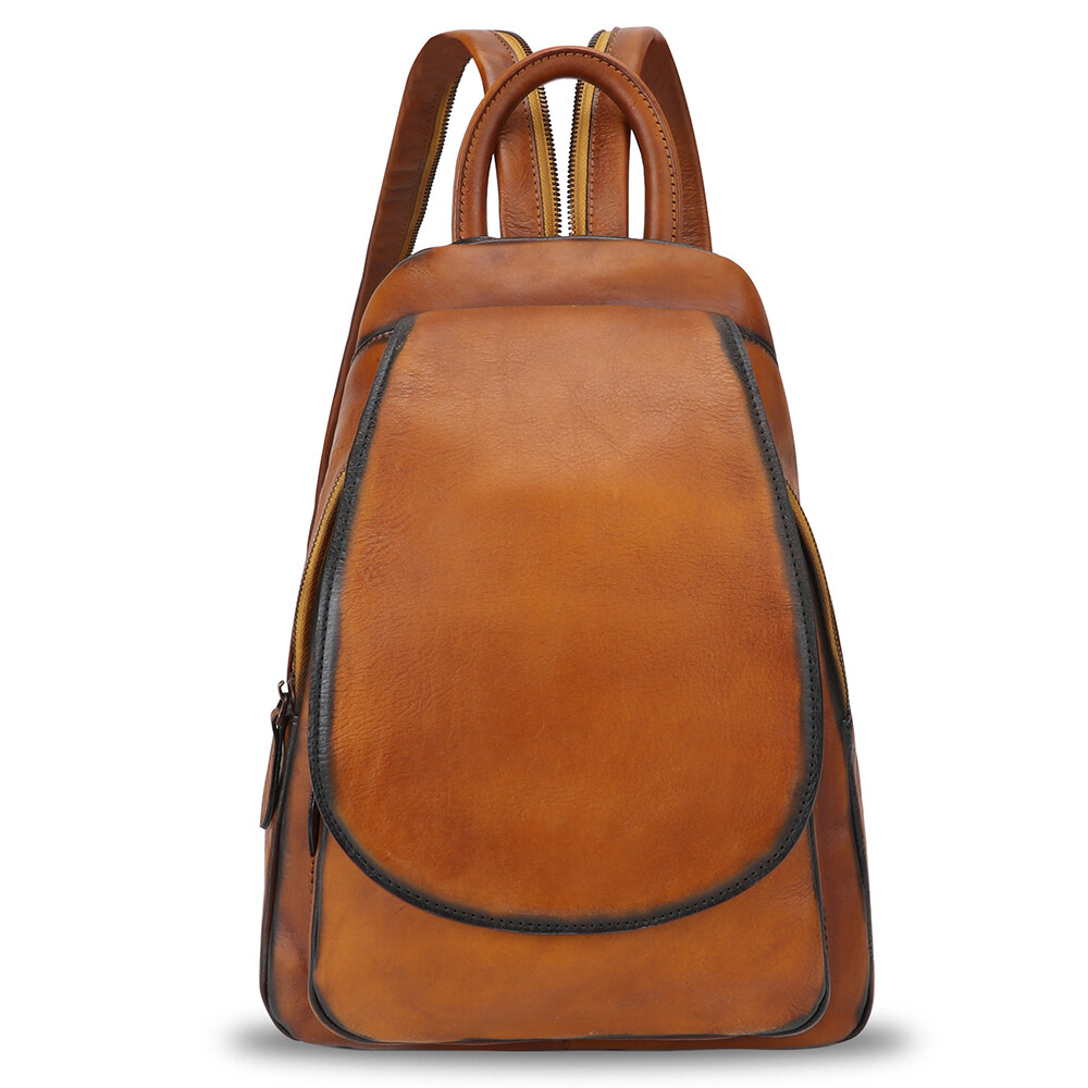 Genuine Leather Backpack for Women Leather Knapsack Rucksack Bag Daypack Purse