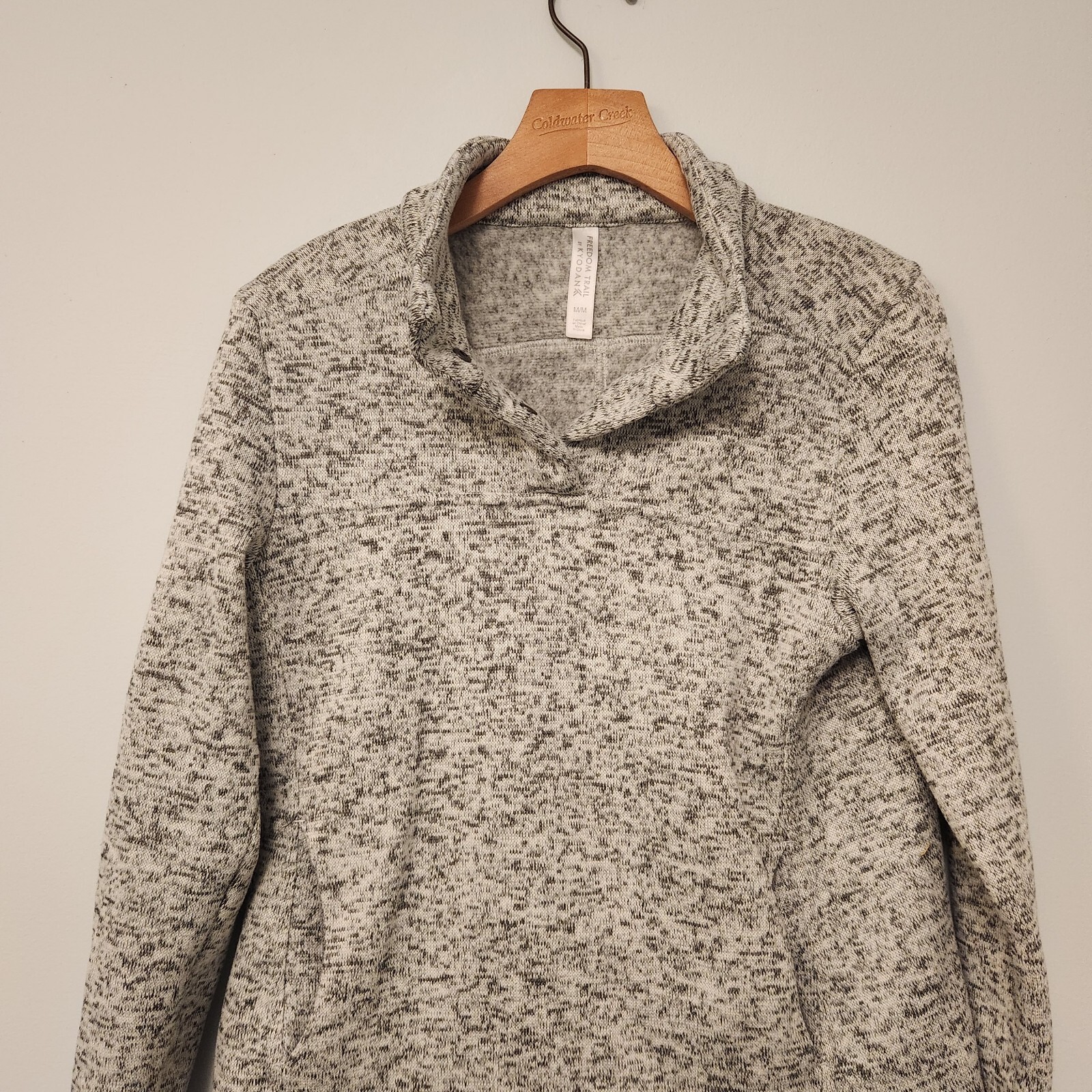 Kyodan Sweater Freedom Trail Pullover 1/2 Zip Gray Pockets Outdoors Womens Med