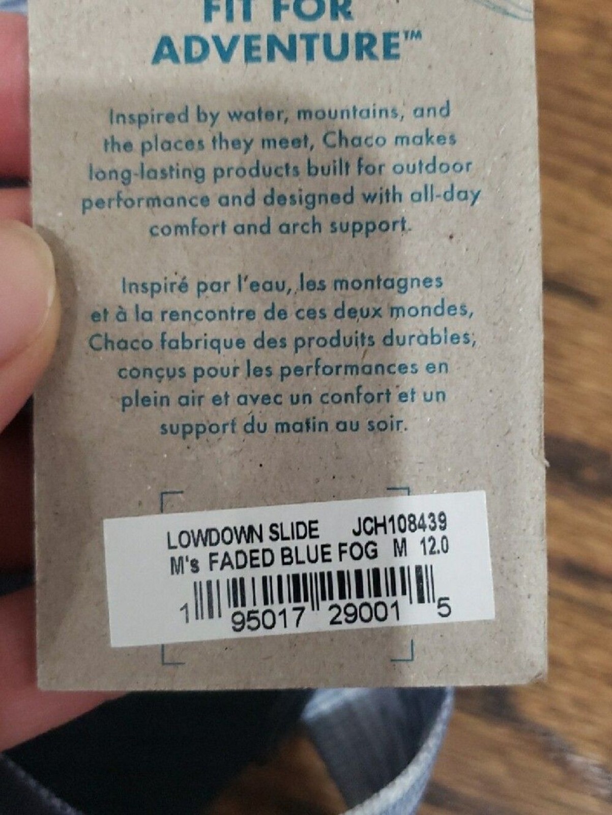 Men’s Chaco Lowdown Slide Faded Blue Fog Size 12
