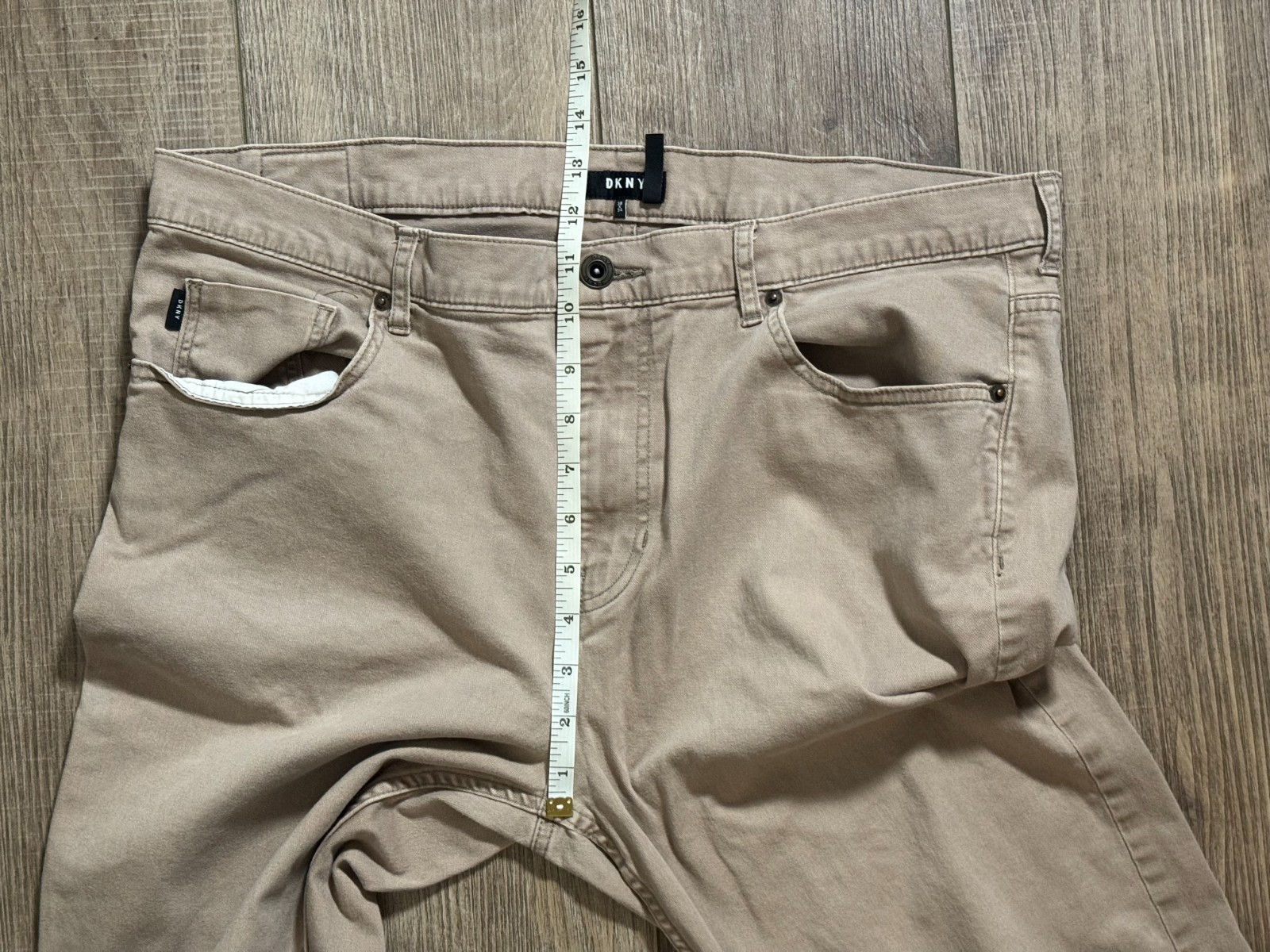 DKNY Slim Twill Pants, Tan 98% Cotton 2% Elastane, “38 x 34”