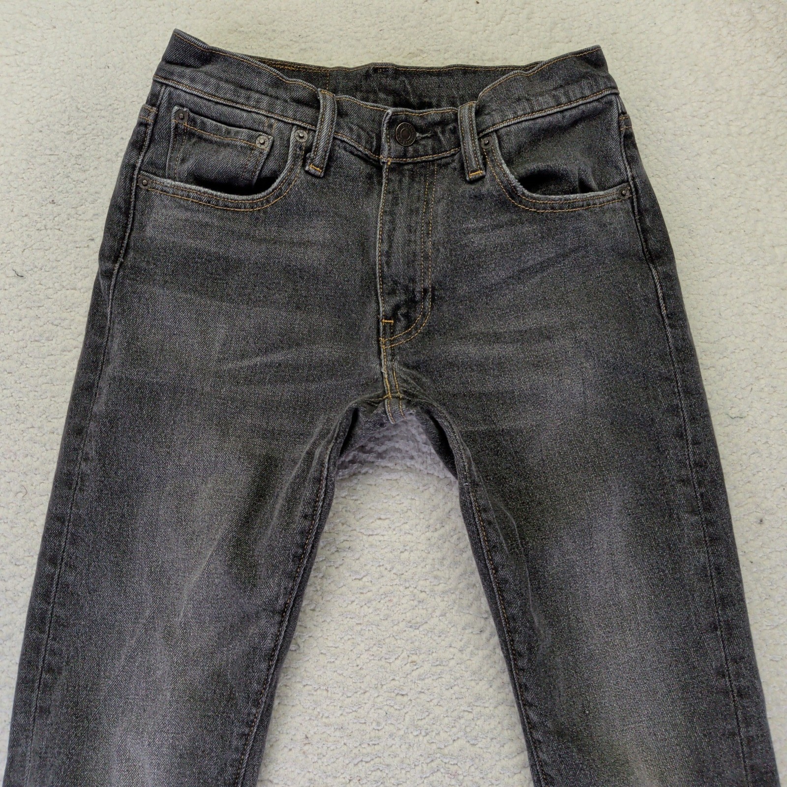 Levis 505 C Slim Straight Distressed Faded Black Jeans Womens W27 L32 28342-0006