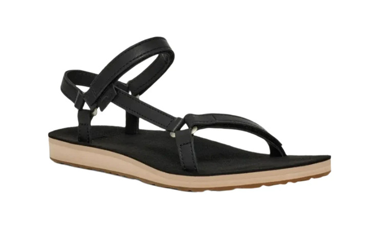 Teva Original Universal Slim Leather Black Tan Sandal Women’s sizes 5-11/NIB!!!