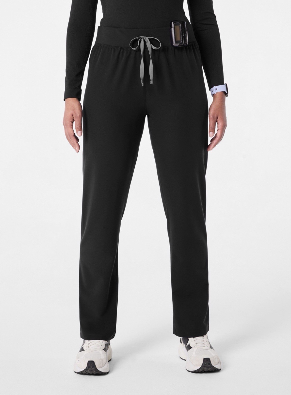 FIGS Livingston High-Rise Straight Leg Scrub Pants in Black, Size XL