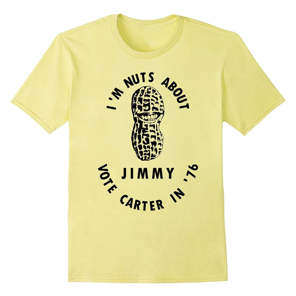 Jimmy Carter Im Nuts About Jimmy Vote Carter In 76 yellow T-shirt Unisex 1F1487