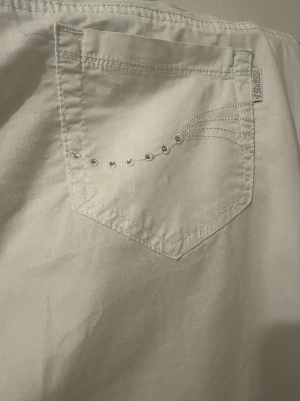 Sunbird women’s jeans cotton elastane summer with rhinestones XL/W/34 white