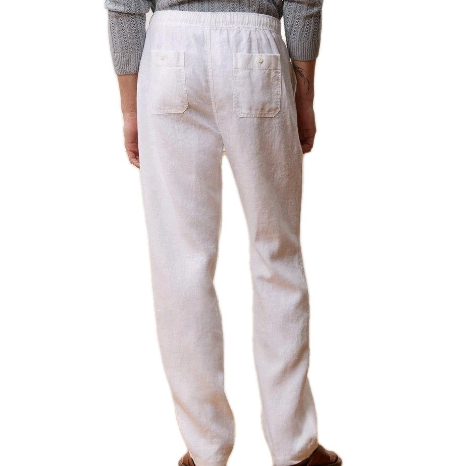 NWT Todd Snyder XL Straight Fit 100% Linen Beach Pant White Pockets $198 Light