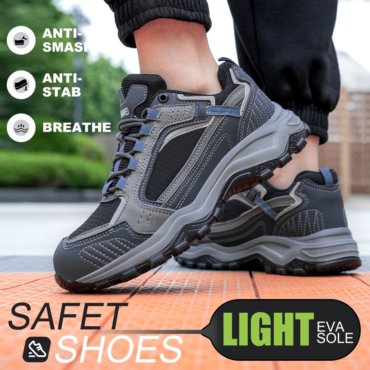 Work Indestructible Safety Shoes Steel Toe Work shoes Breathable Men Sneakers