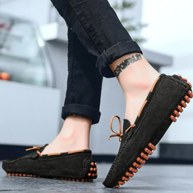 Men’s Casual Shoes Breathable Suede Loafers Moccasins Slip on Driving Flats