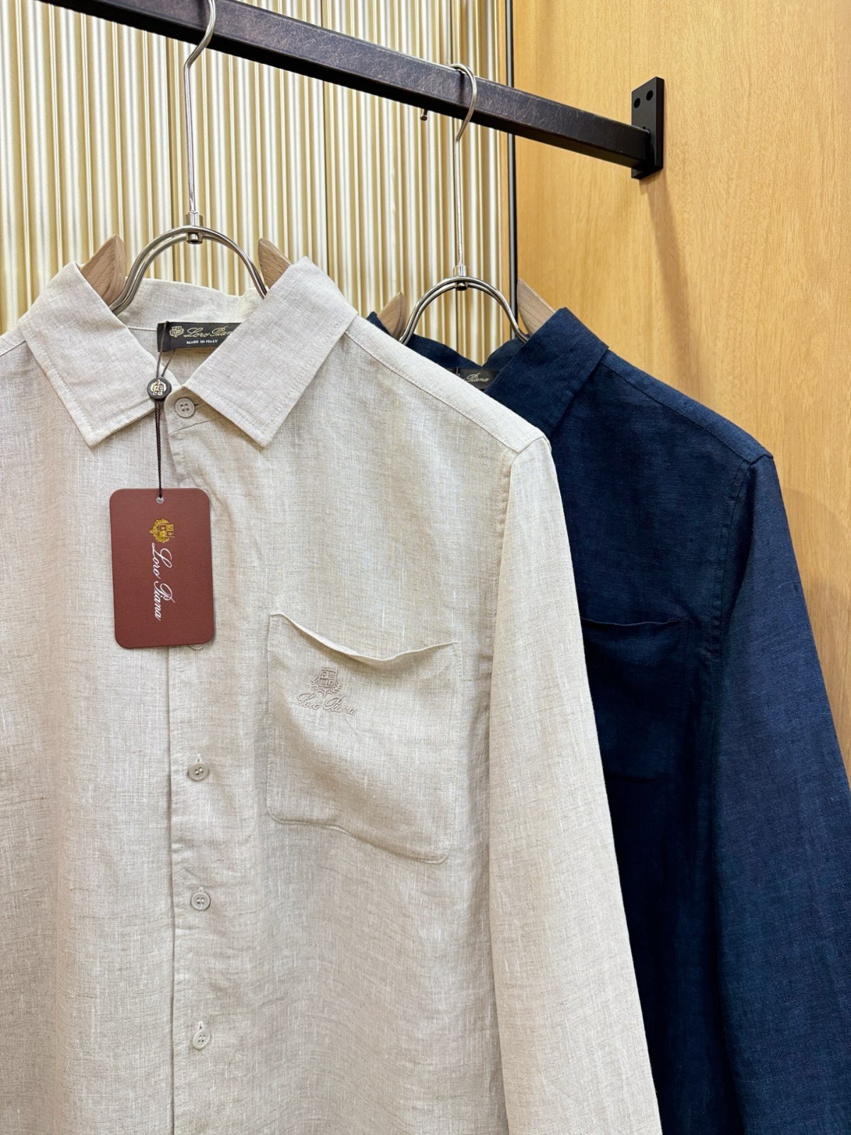 Loro Piana Spring/Summer Style Long-Sleeve Linen Shirt — Men’s Size L