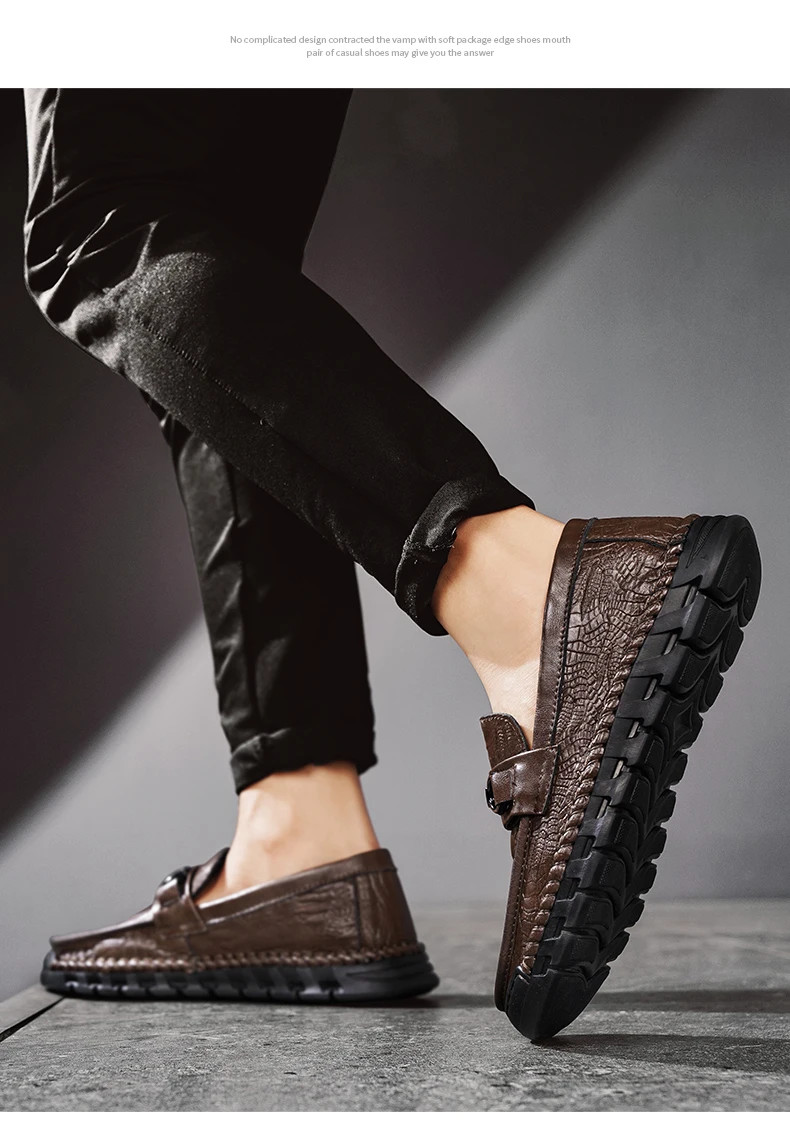 Men Business Dress Driving Moccasin Leather Loafers Shoes Outdoor Flats Shoes
