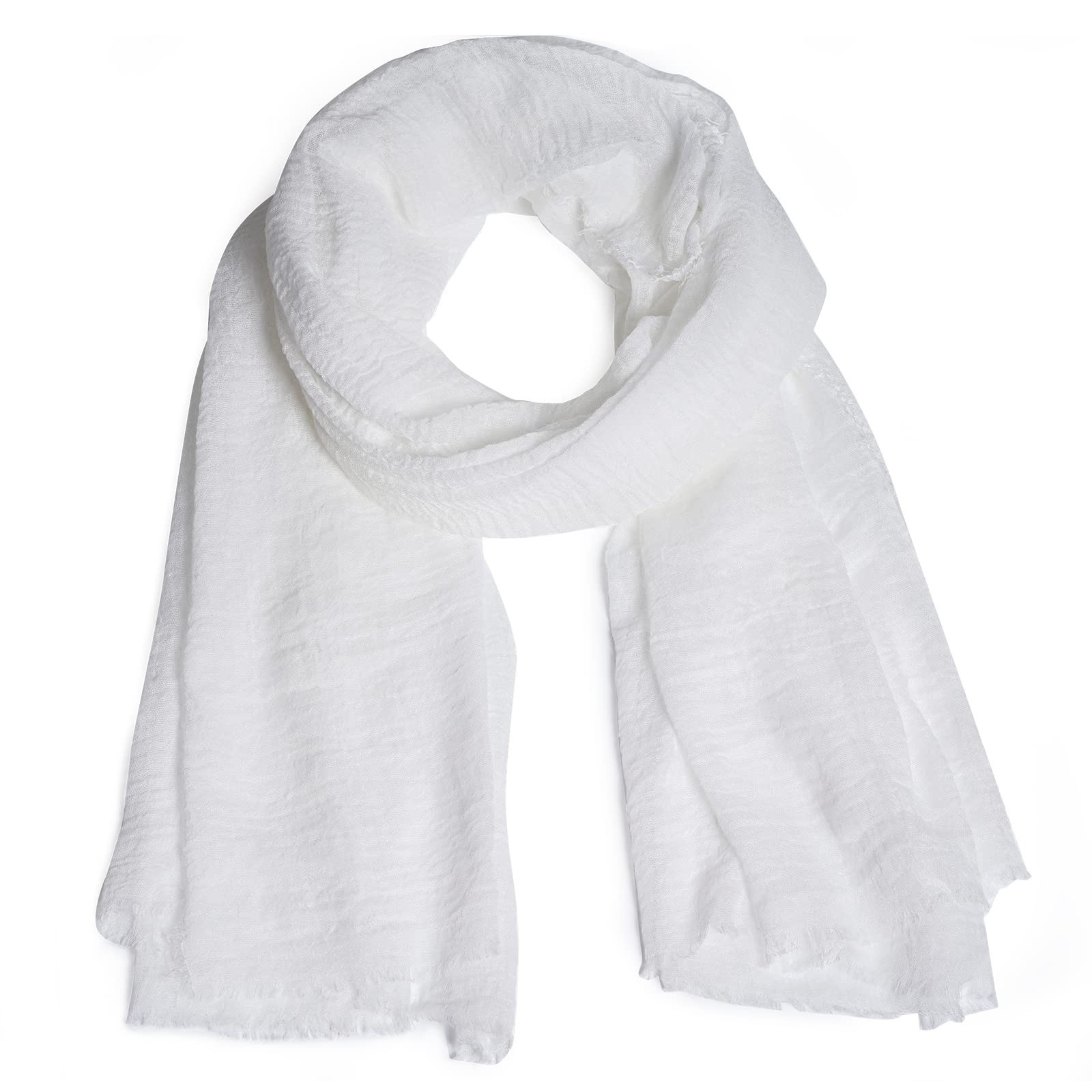 Soft Light weight Cotton Blend Crinkle Long Scarf and Shawl Wrap for Summer Use