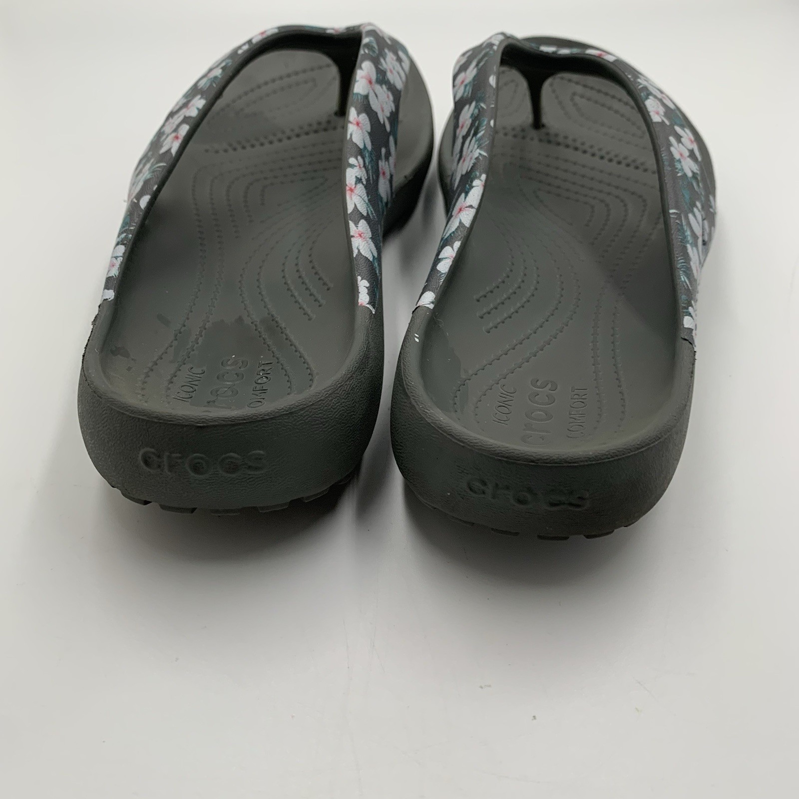 Crocs Womens Kadee ll Floral Thing Flip Flops Size 11