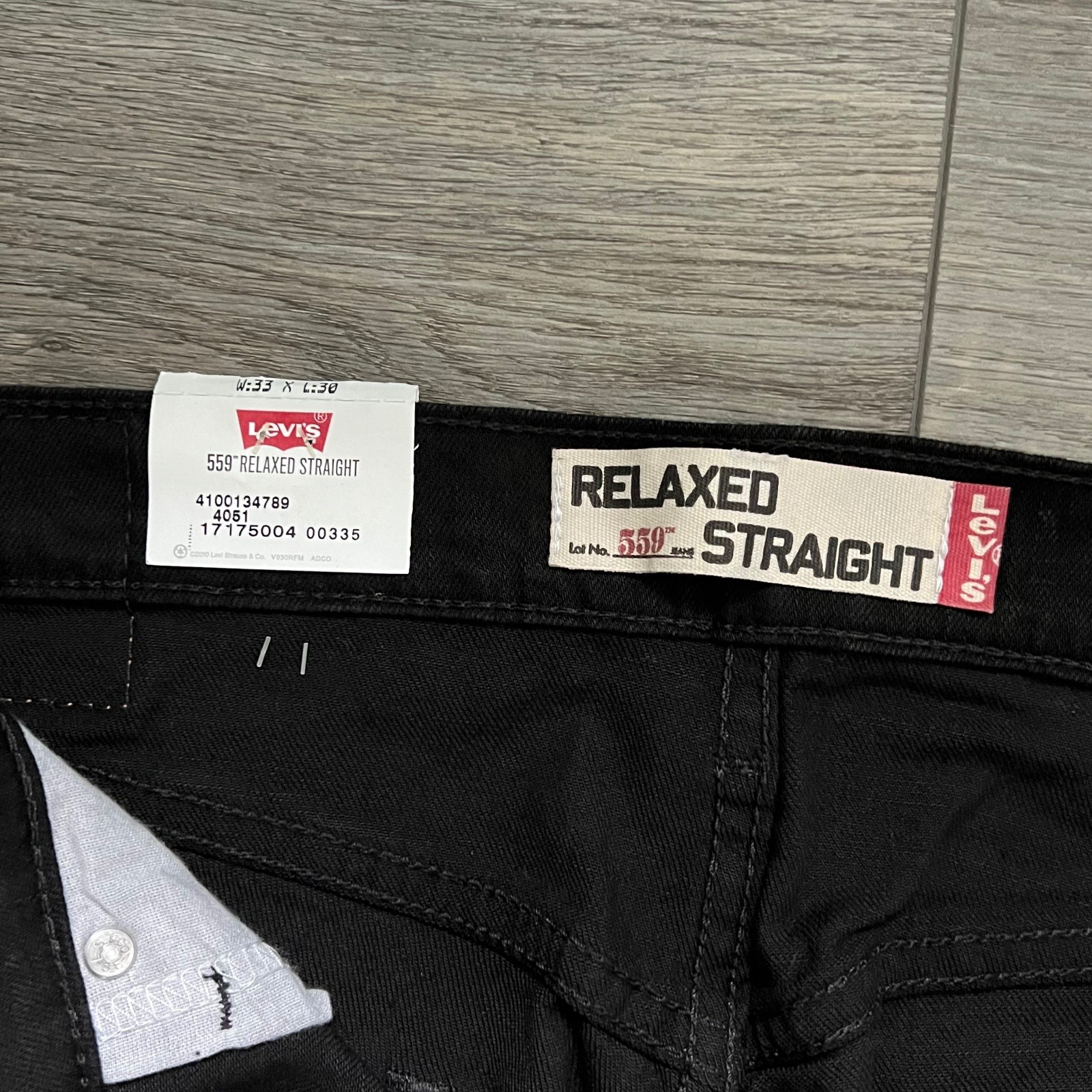 Levi’s Men’s 33×30 559 Relaxed Straight Jeans Black Denim Y2K NEW NWT