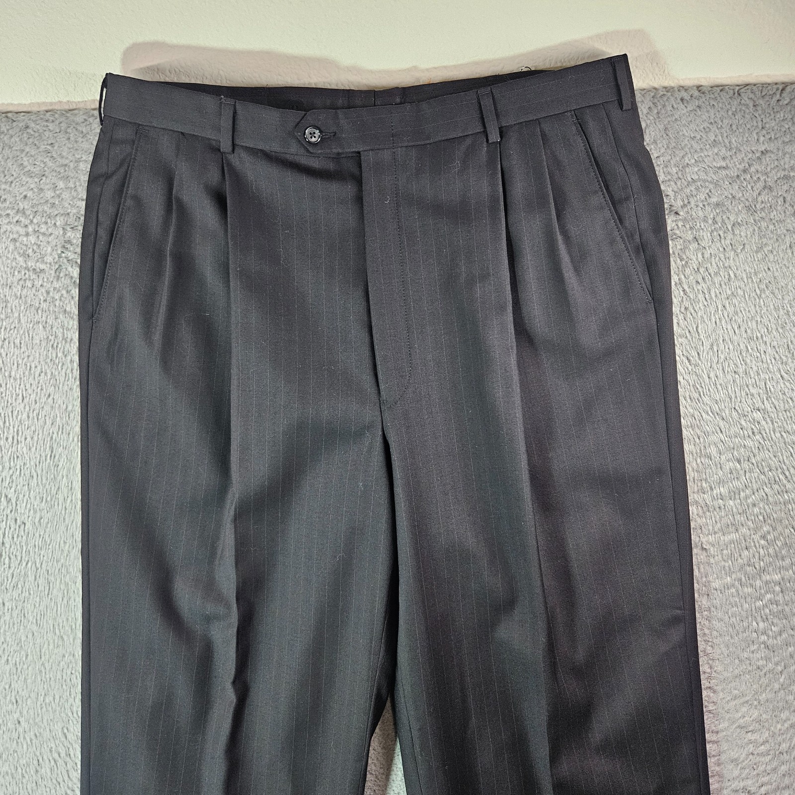 Hart Schaffner & Marx 42L 2PC Suit Blazer Men Pants 36 x 33 Gold Trumpeter Gray