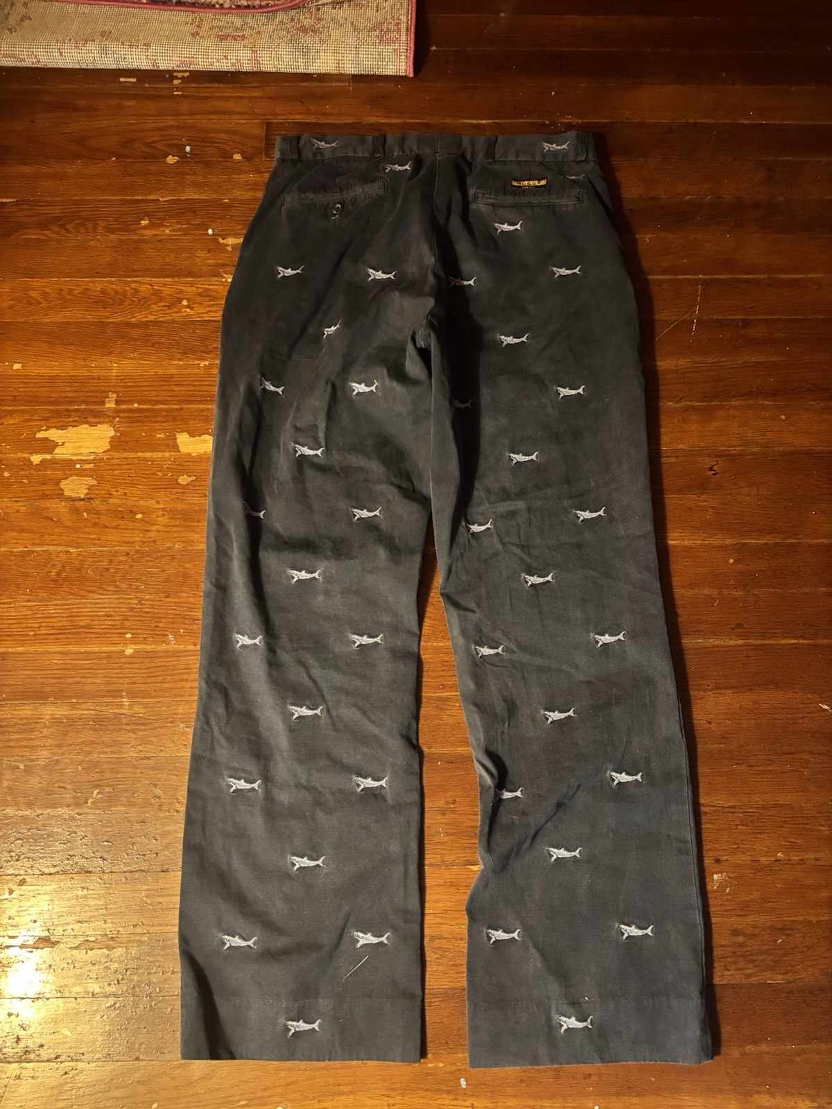 Ralph Lauren Rugby Men’s Navy Shark Embroidered Chino Pants Size 32×34