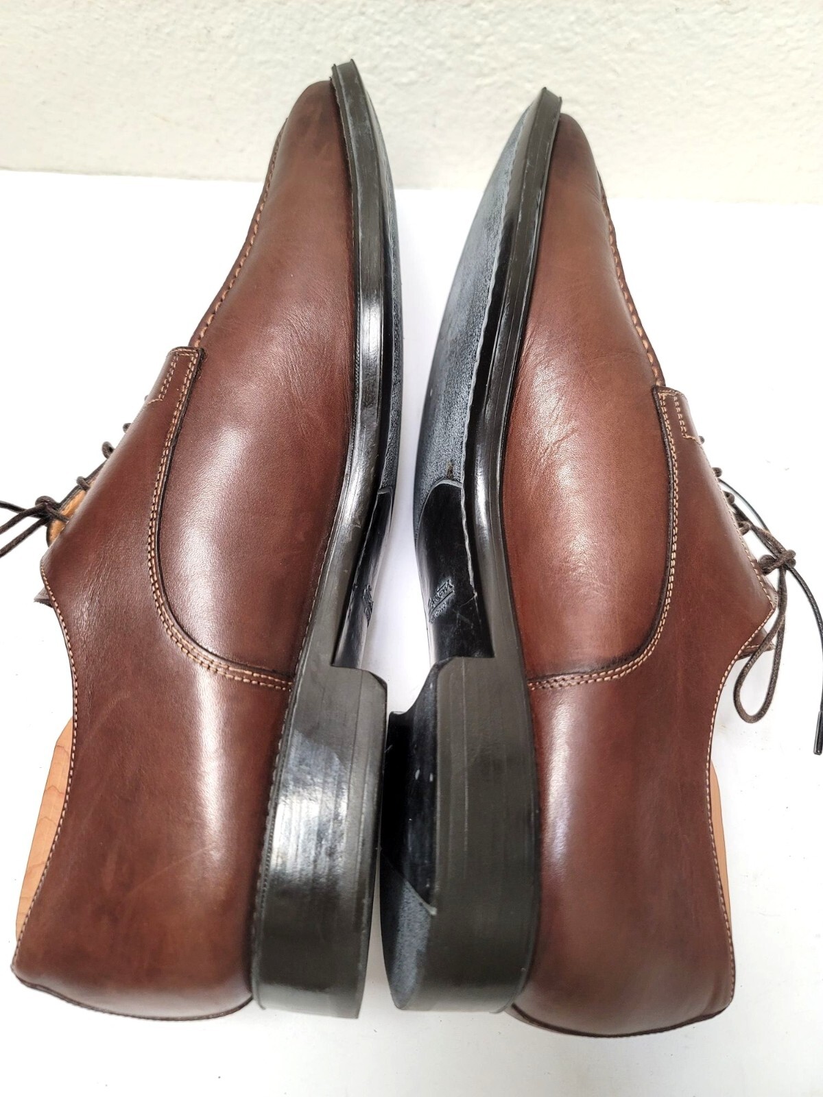 Santoni Men’s Oxfords Brown Leather Lace-Up Dress Shoes Size 8.5 EE