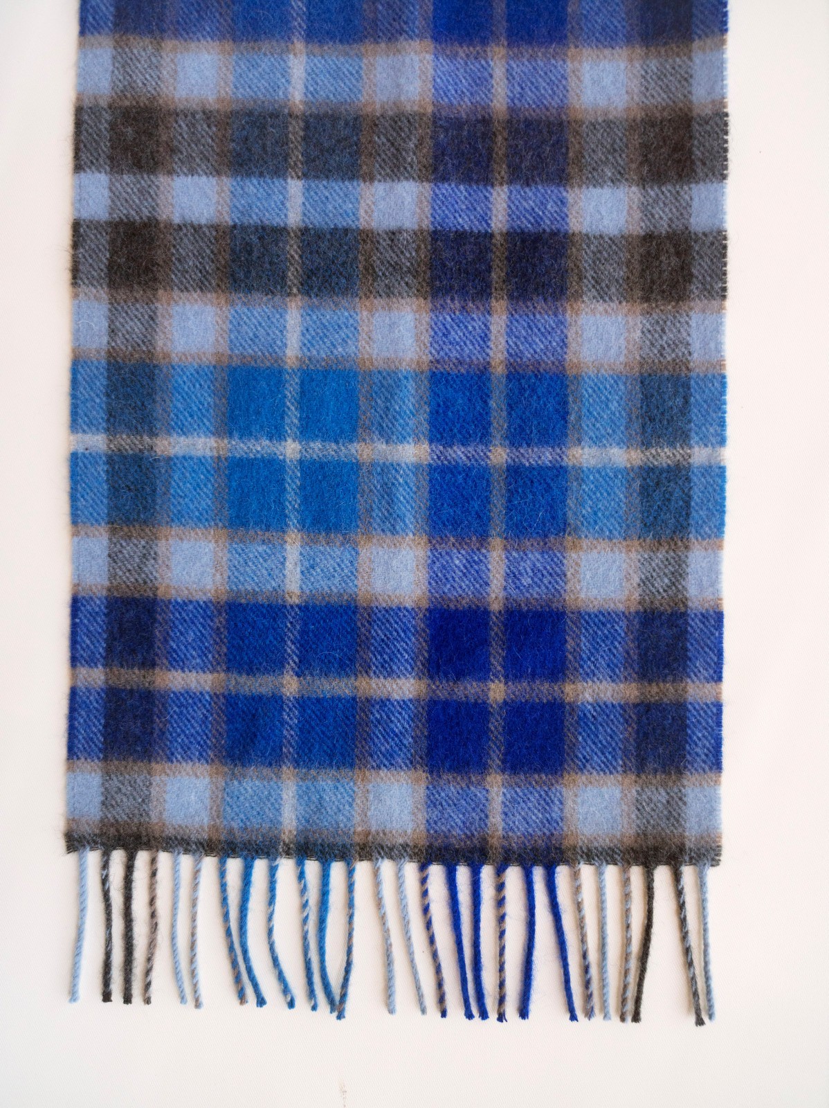 NP €167 Joshua Ellis 100% cashmere scarf, m.i. UK! checked, plaid, wool scarf