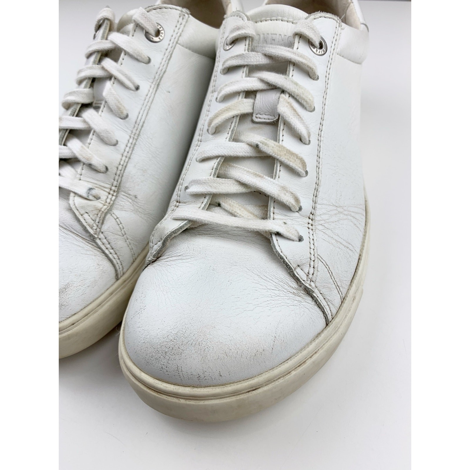 Birkenstock Bend Low White Leather Sneakers Lace Up Comfort Shoes 40 W 9 M 7