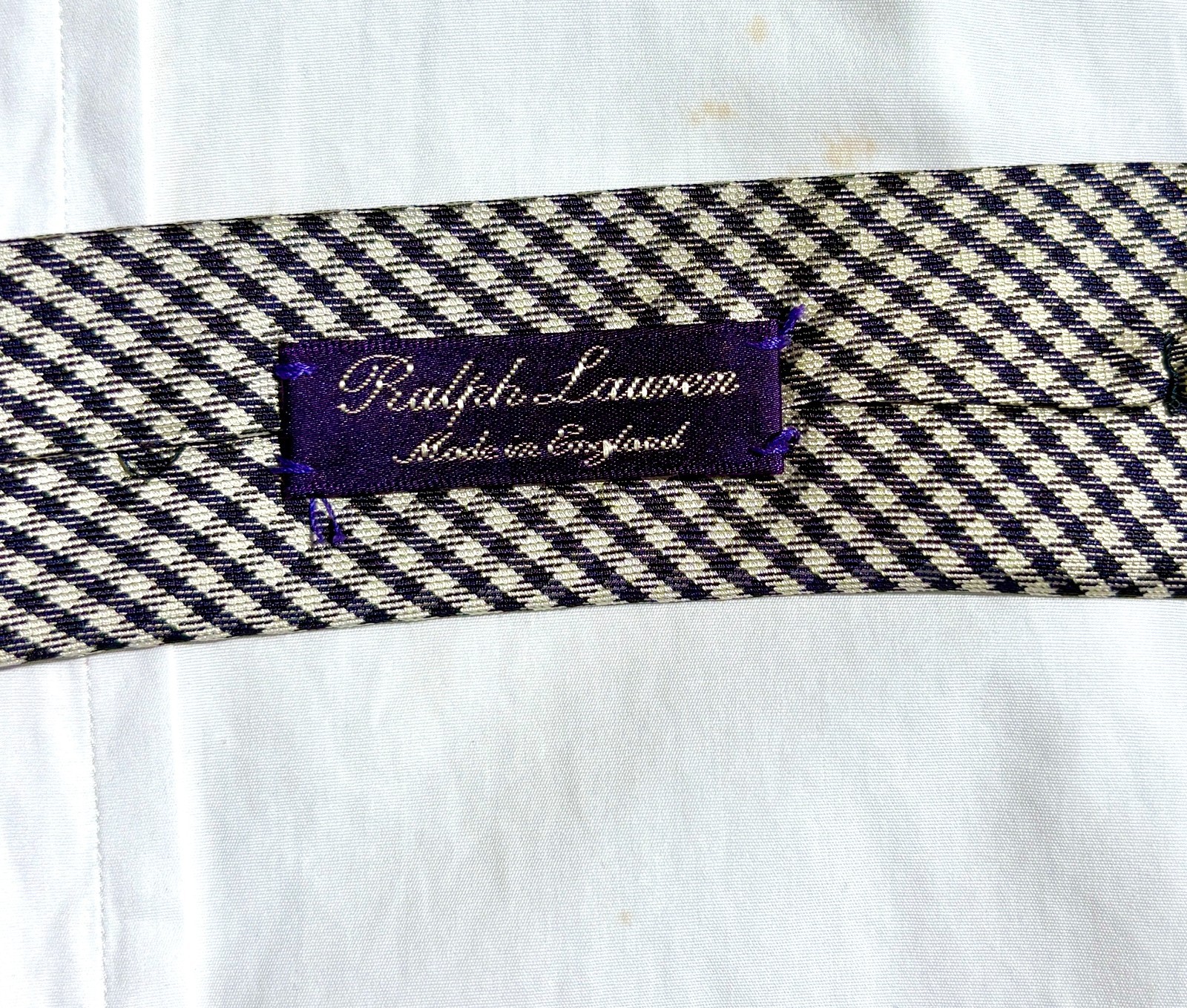 Ralph Lauren Purple Label Blue & White Check Silk Tie – England – $235.00