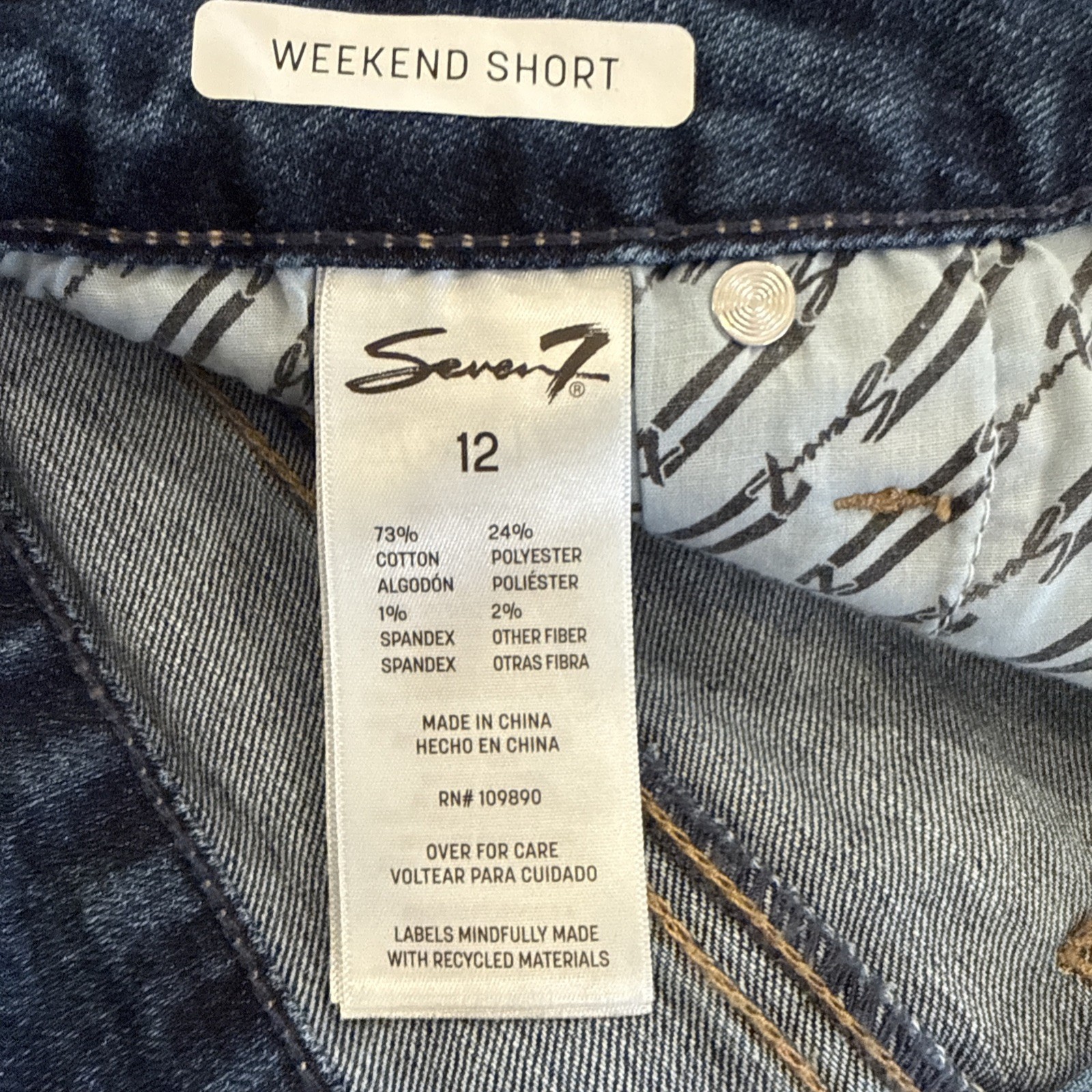 Seven7 Women’s Mid-Rise Comfort Stretch Weekend Short Denim Jean Color Di vine