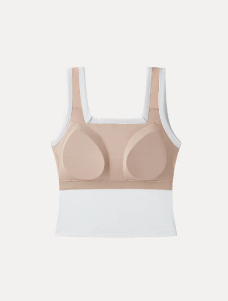 OGL Slinky Square Open-Back Bra Tank Top – White