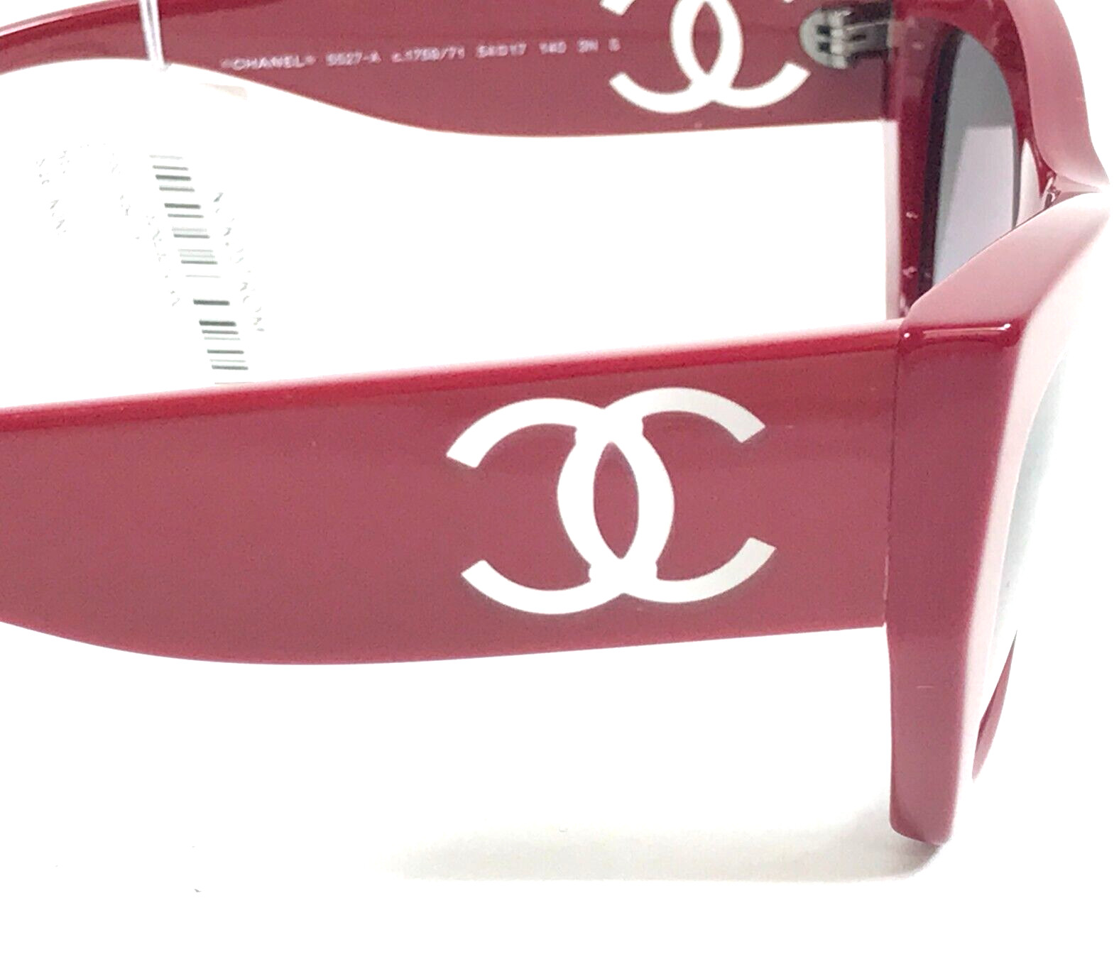 Chanel Sunglasses 5527-A c.1759/71 Burgundy Asian Fit Frame Gray Gradient Lenses