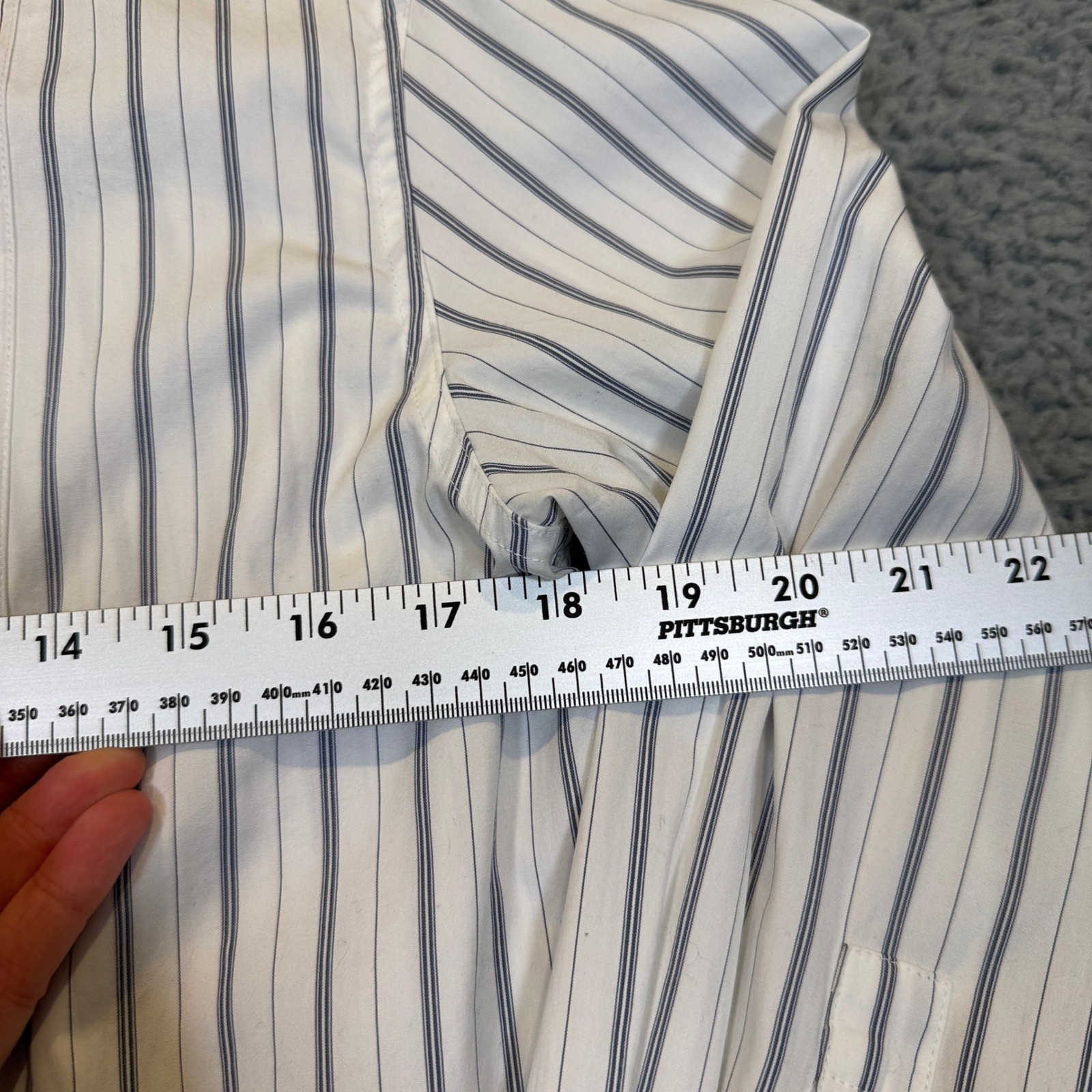 Madewell Striped Button Down Womens Bib Front Small White Blue Cotton Preppy