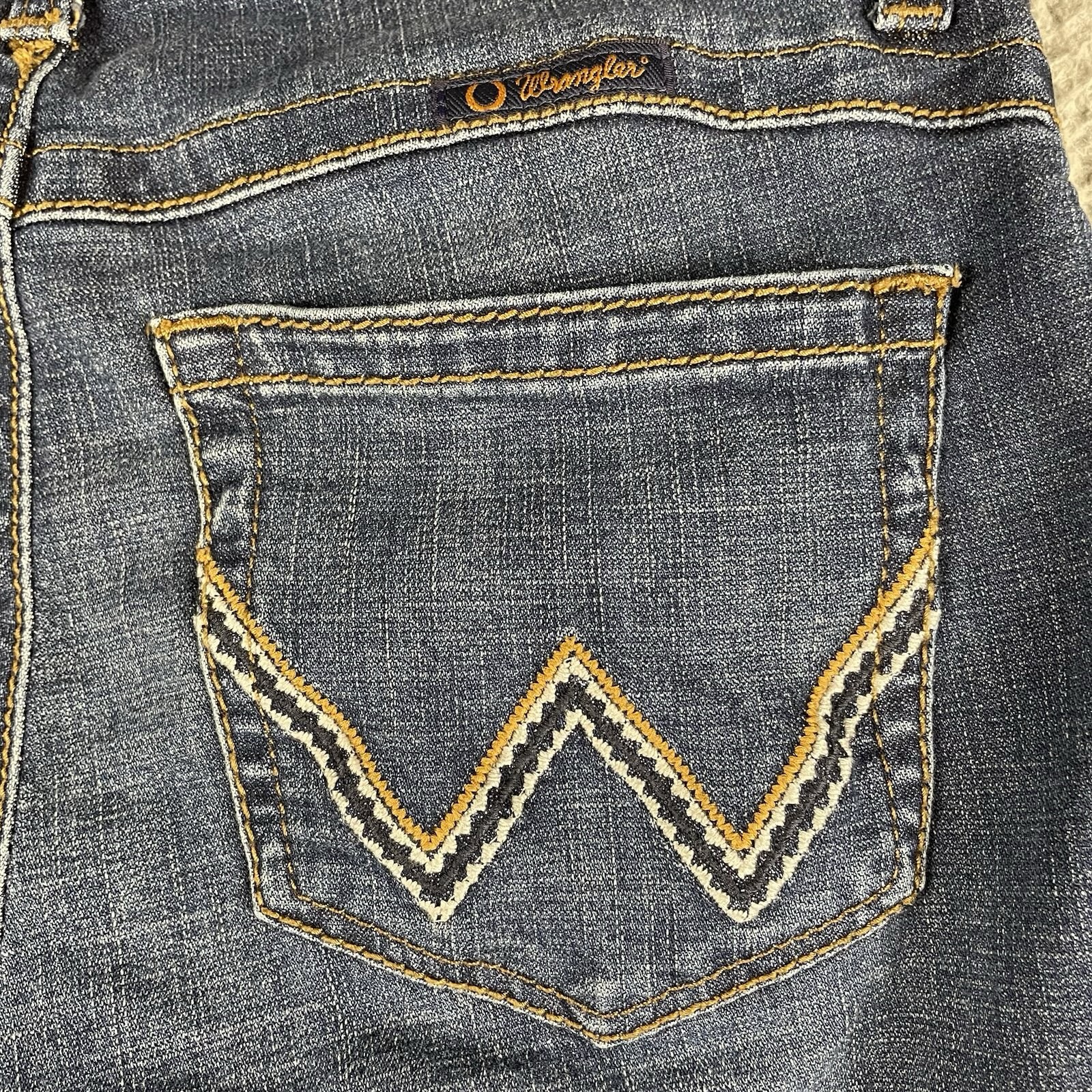 Wrangler Willow Ultimate Riding Jeans Junior Womens 13×36 Blue Denim Bootcut