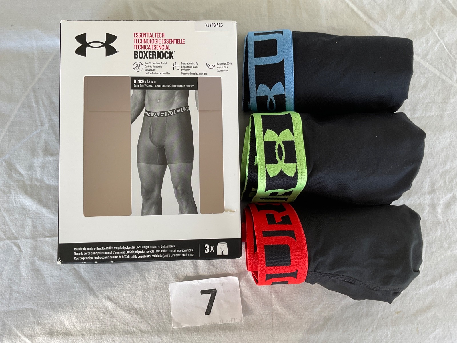 Under Armour 6 inch Tech Boxer Brief New Tag Men Sizes Box Contains 3 Boxerjocks