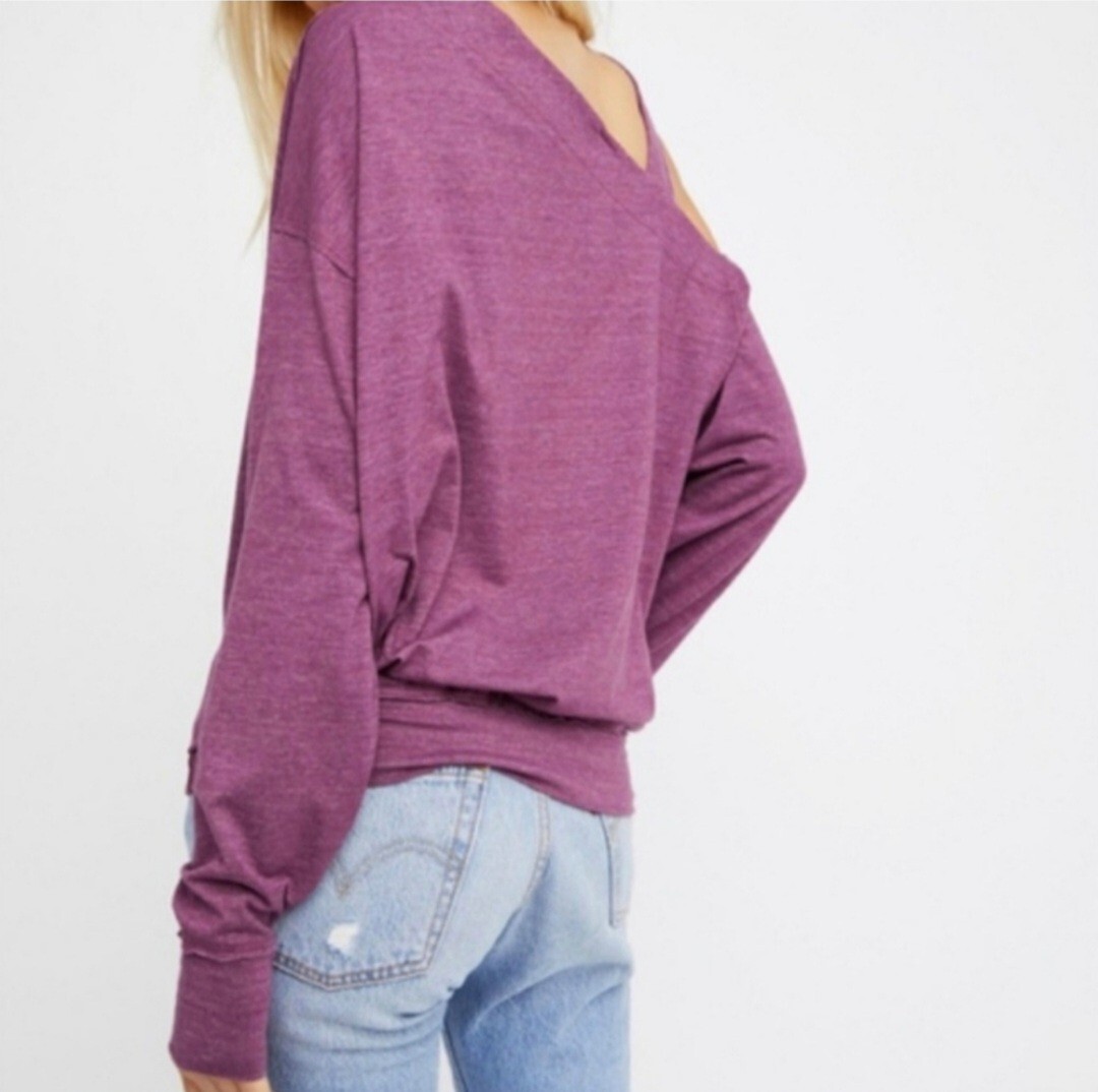 We The Free Saratoga Off Shoulder Purple Top Size XS